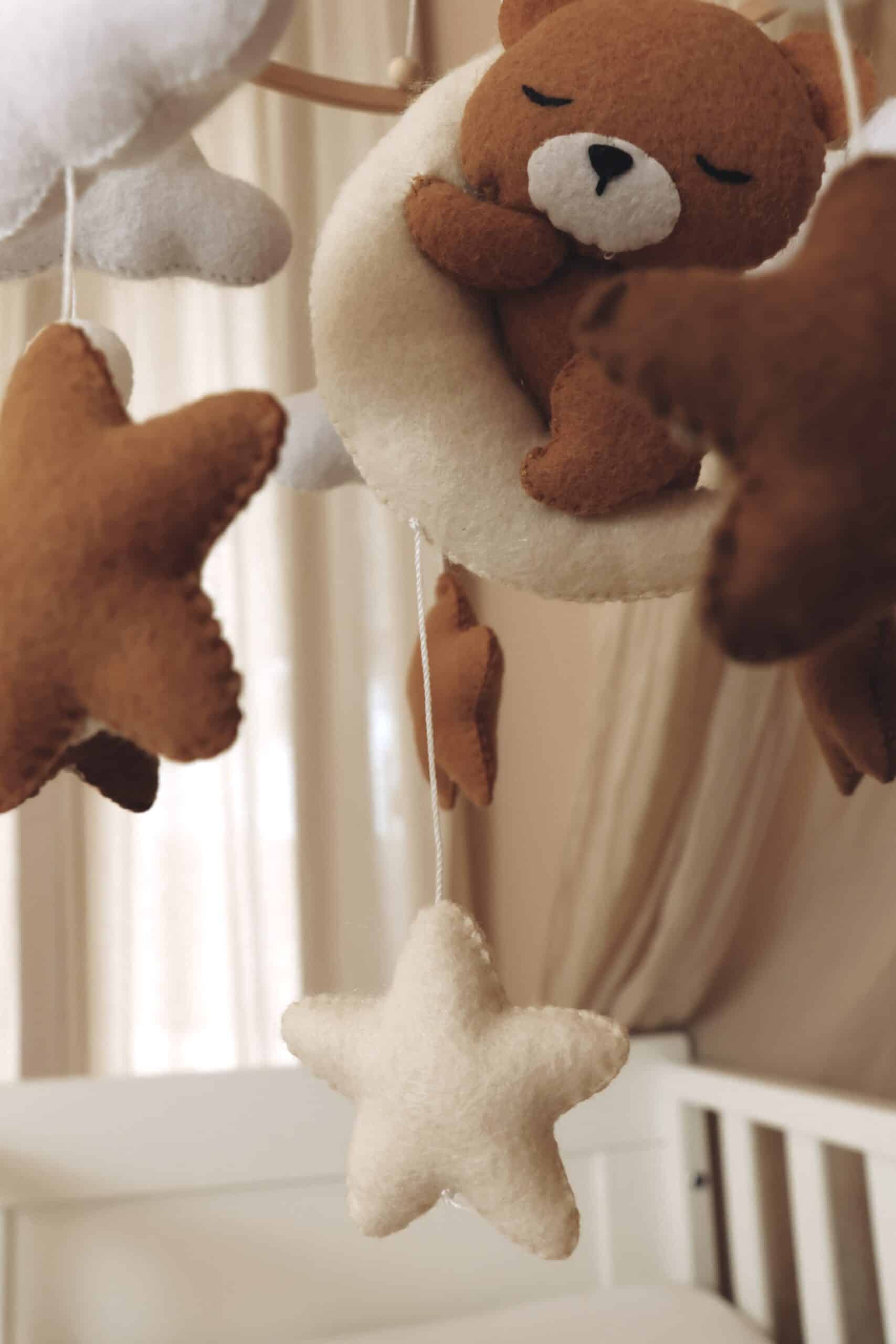 Handmade Sleeping Teddy baby mobile