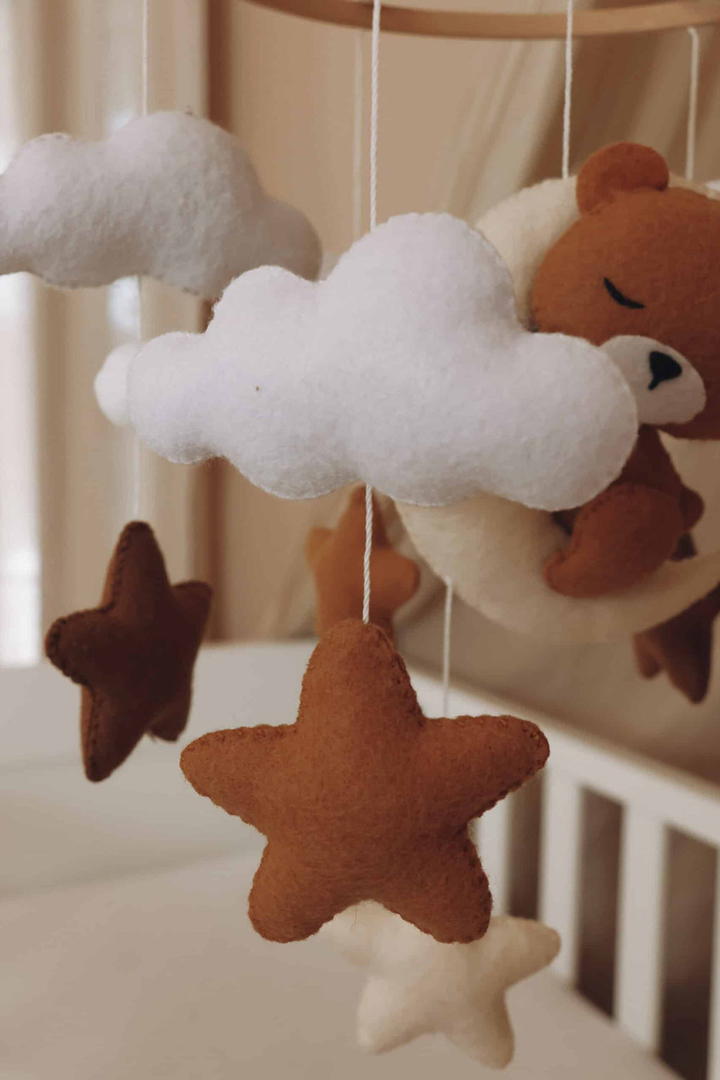 Handmade Sleeping Teddy baby mobile
