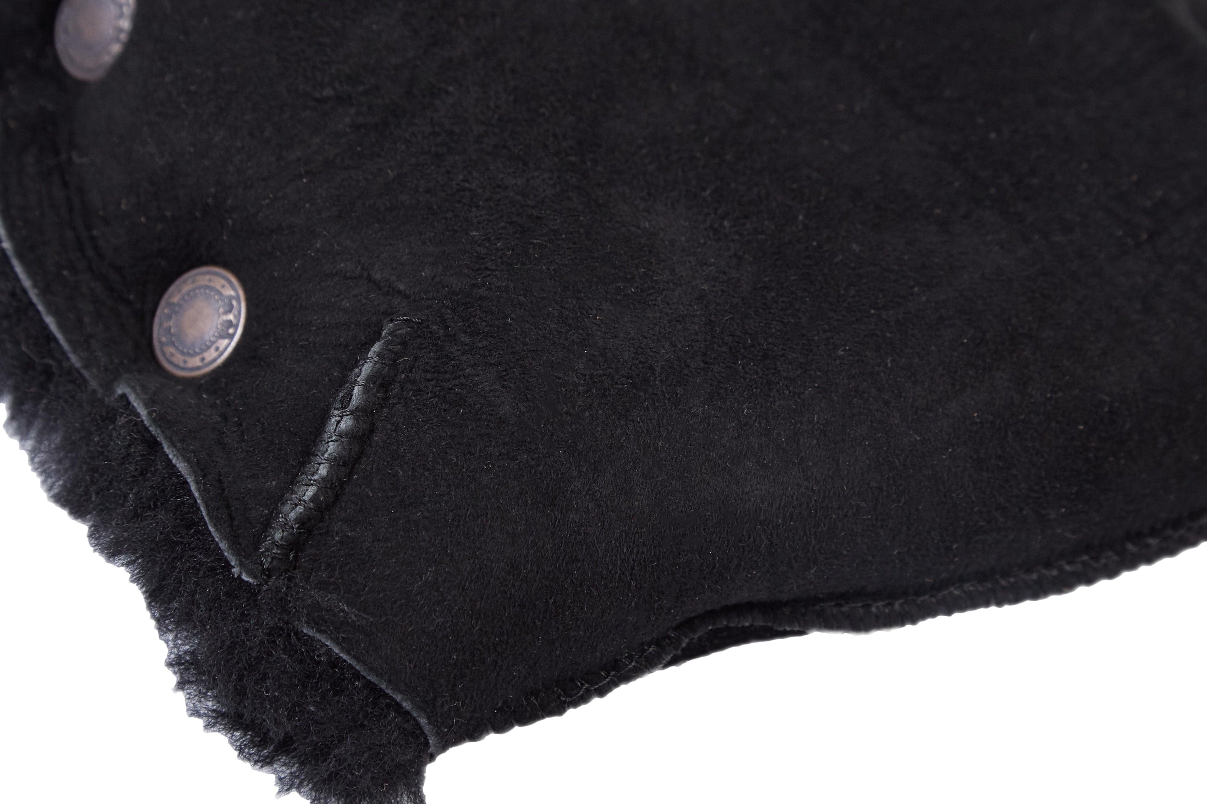 Black Natural Lambskin Stroller Hand Muffs